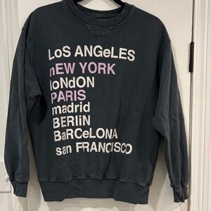Anime Bing Crewneck Sweatshirt with City Print
